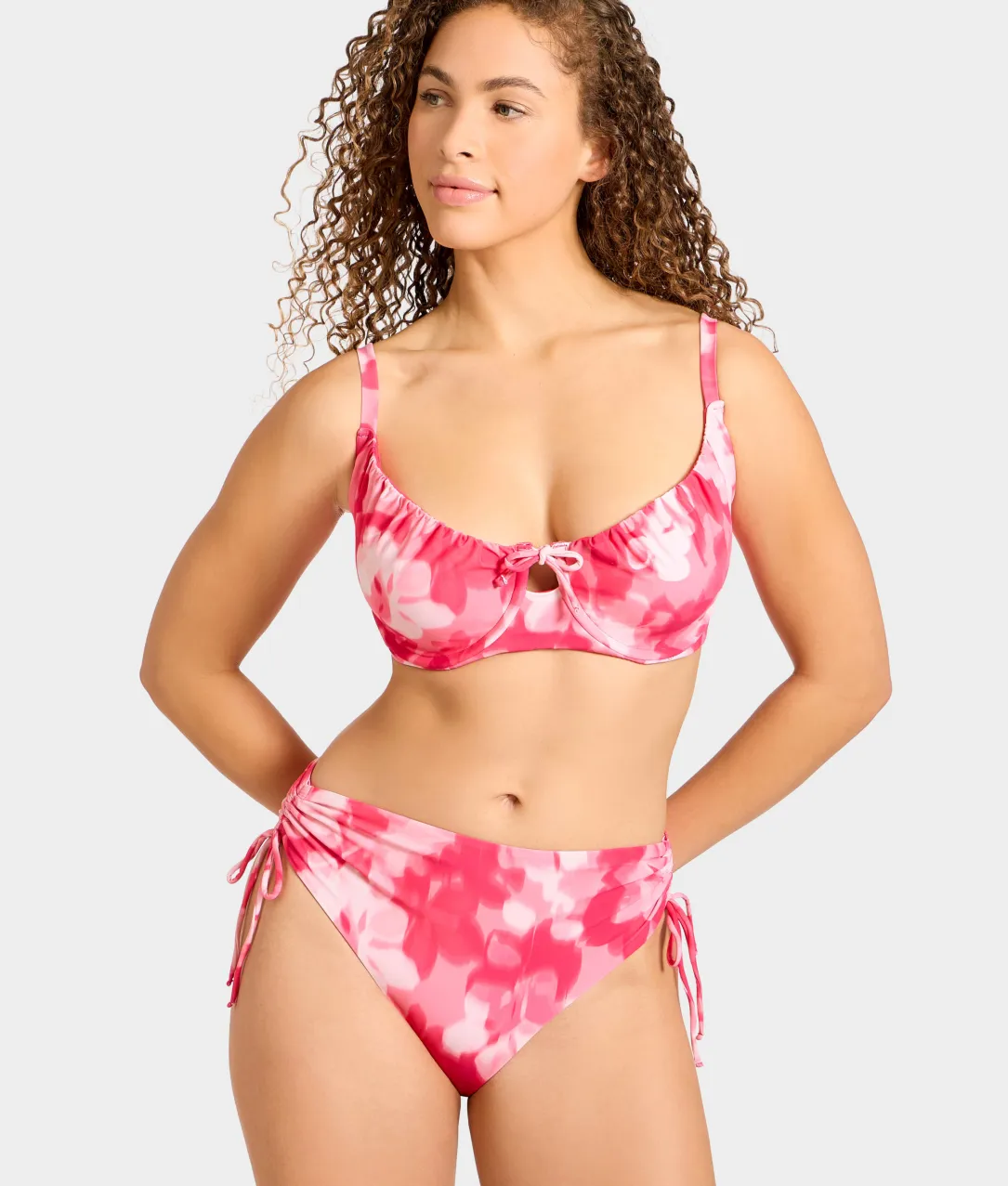 Adjustable Shirring Underwire Bikini Top