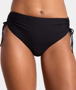 Adjustable Side Shirring High-Waist Bikini Bottom
