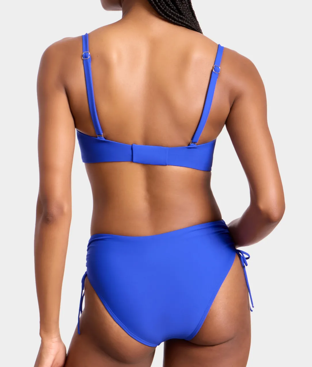 Adjustable Side Shirring High-Waist Bikini Bottom