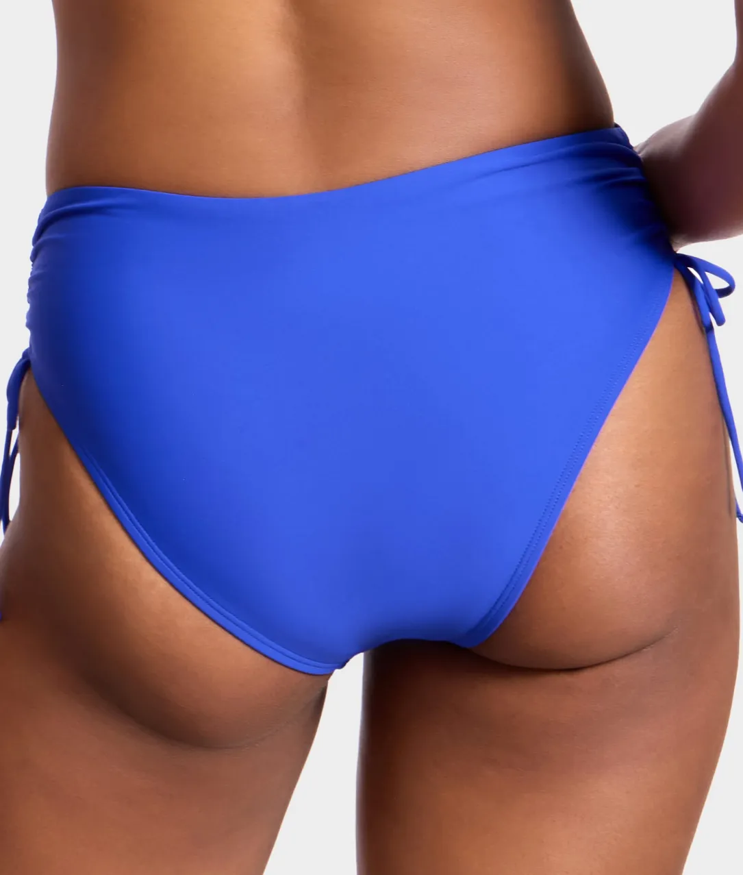 Adjustable Side Shirring High-Waist Bikini Bottom