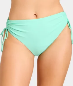 Adjustable Side Shirring High-Waist Bikini Bottom