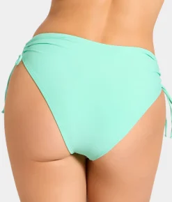 Adjustable Side Shirring High-Waist Bikini Bottom