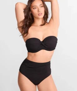 Amalfi Ruched High Waist Cheeky Bikini Bottom