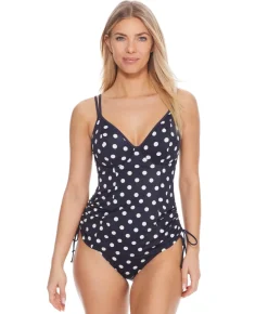 Anya Riva Spot Underwire Plunge Tankini Swim Top