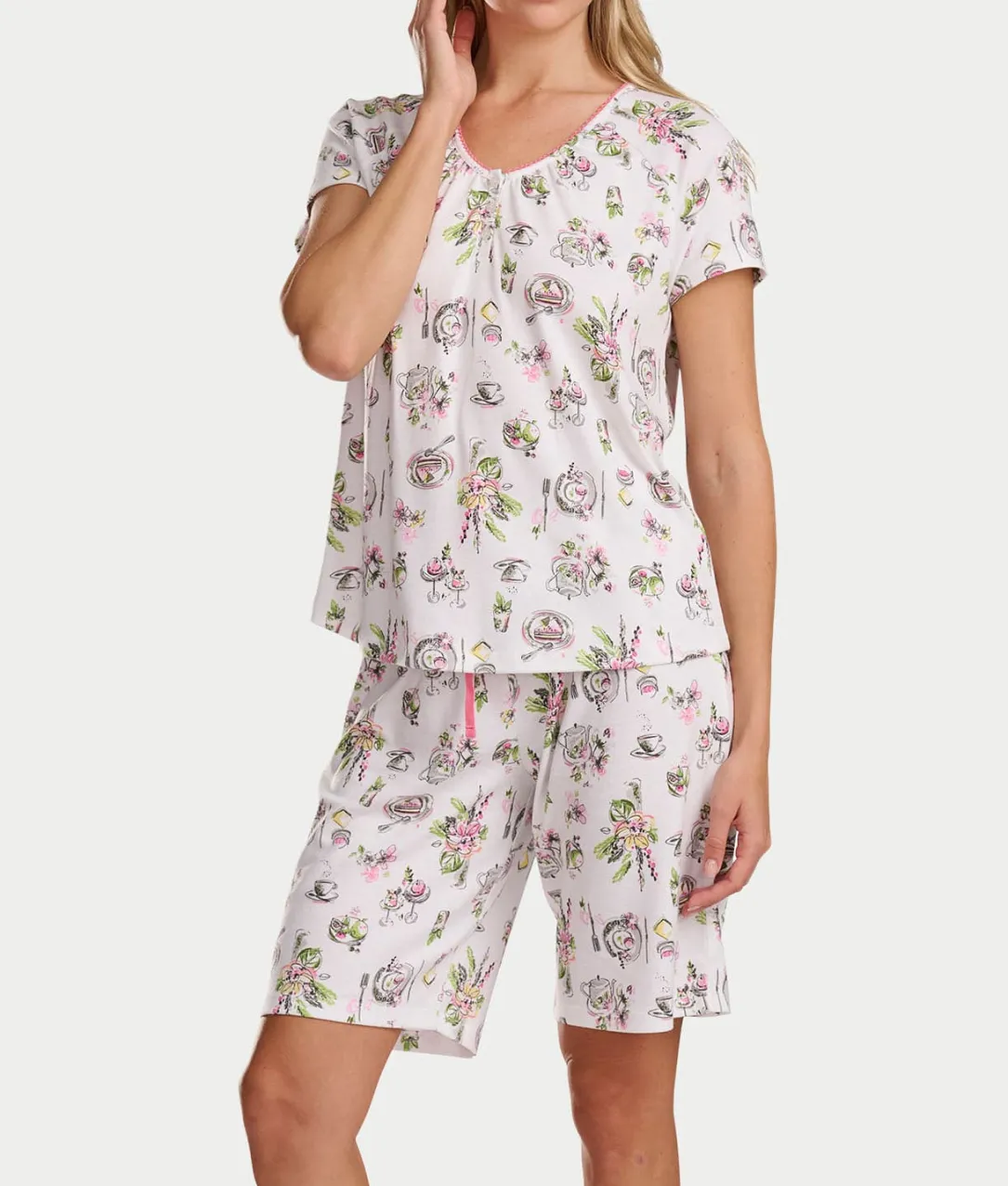 Bermuda Henley Knit Short Set