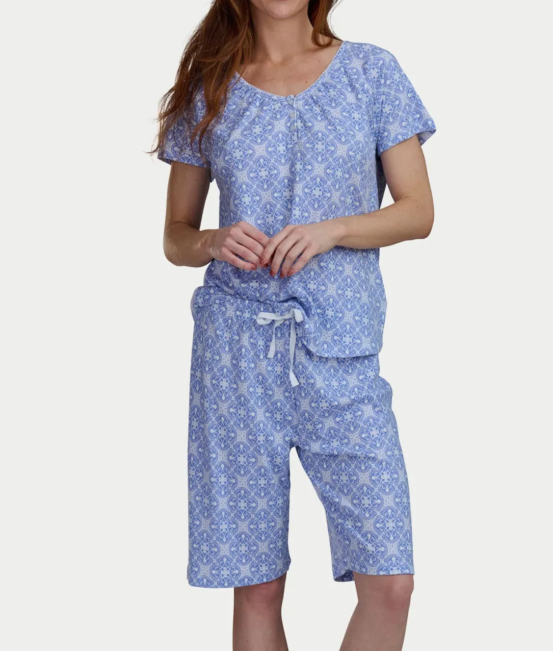 Bermuda Henley Knit Short Set
