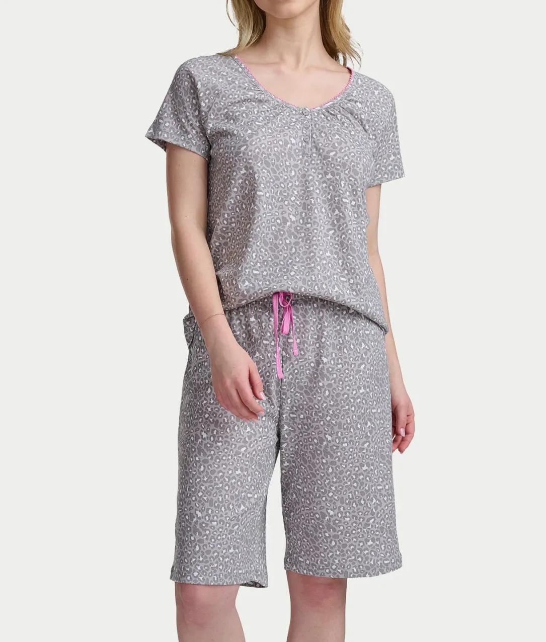 Bermuda Henley Knit Short Set