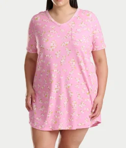 Blanket Stitching Knit Sleep Shirt