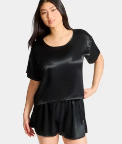 Brie Satin Short Sleeve Tee