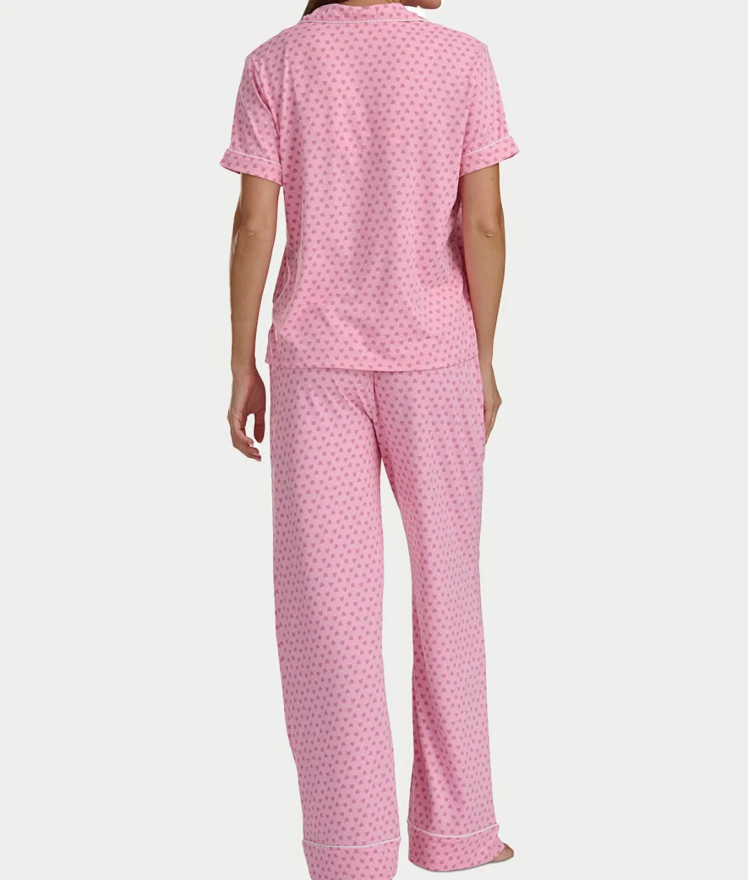 Brushed Jersey Knit Short Sleeve Top Pajama Set