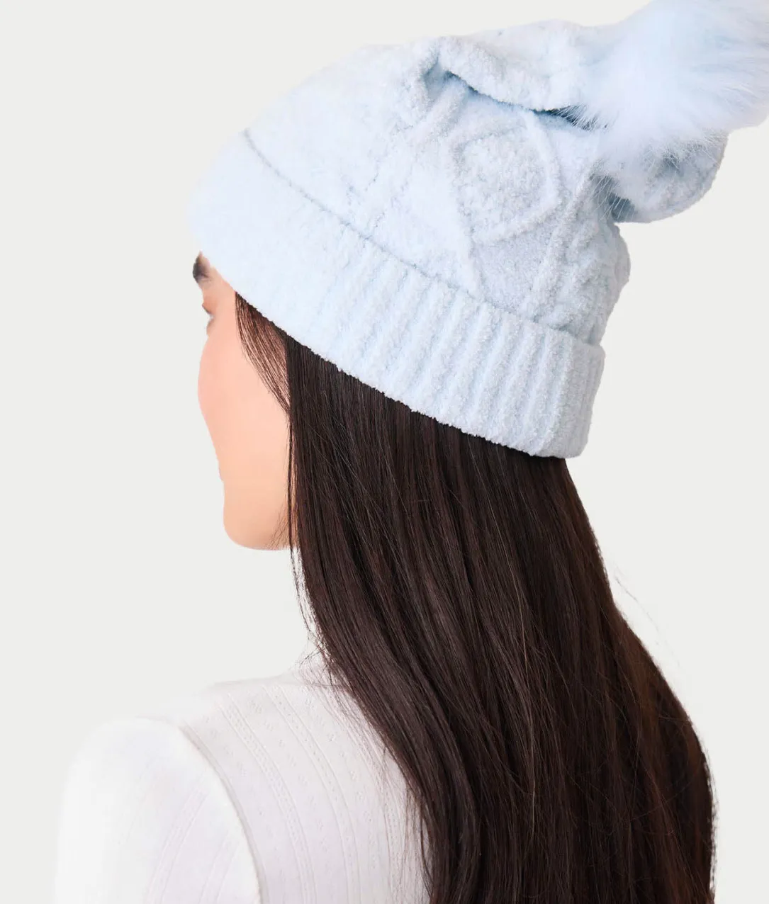 Chenille Cable Knit Crew Beanie