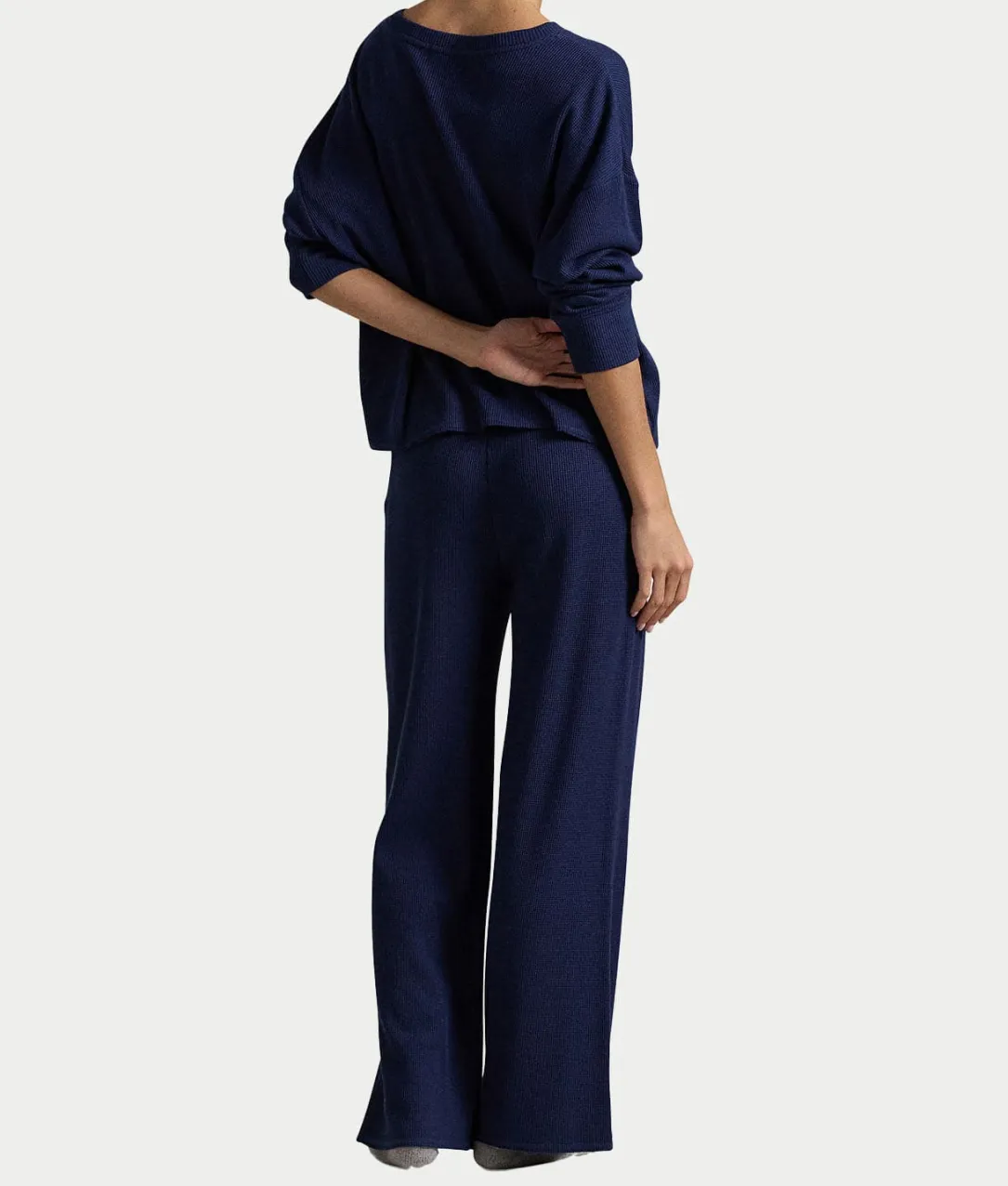 Club Waffle Knit Long Sleeve Pajama Set