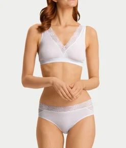 Cotton Delight Lace Trim Cotton Soft Cup Bra
