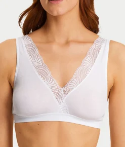 Cotton Delight Lace Trim Cotton Soft Cup Bra