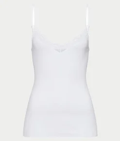 Cotton Delight Lace Trim Cotton Camisole