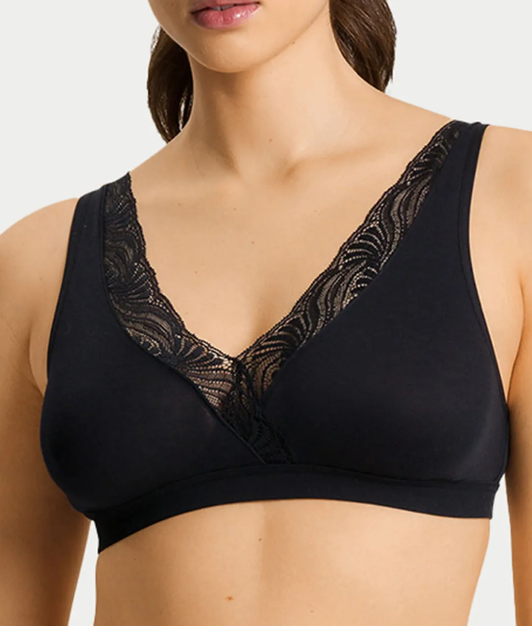 Cotton Delight Lace Trim Cotton Soft Cup Bra