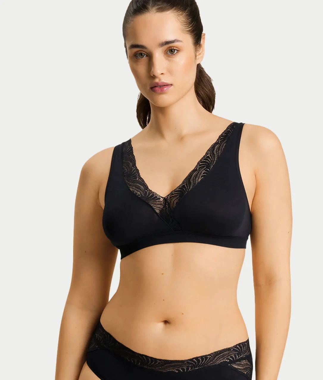 Cotton Delight Lace Trim Cotton Soft Cup Bra