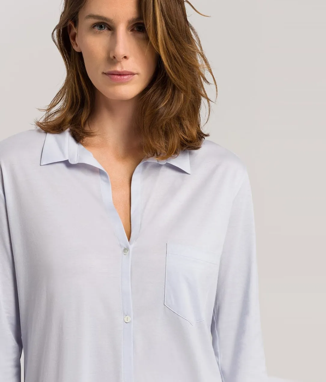 Cotton Deluxe Button-Front Sleep Shirt