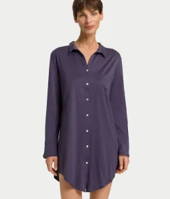 Cotton Deluxe Button-Front Sleep Shirt