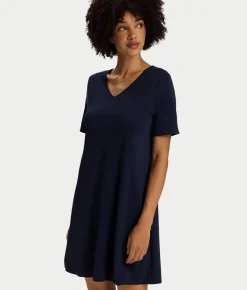 Cotton Silk V-Neck Cotton Nightgown