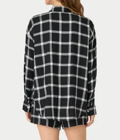 Cozy & Chic Woven Plaid Pajama Shorts Set
