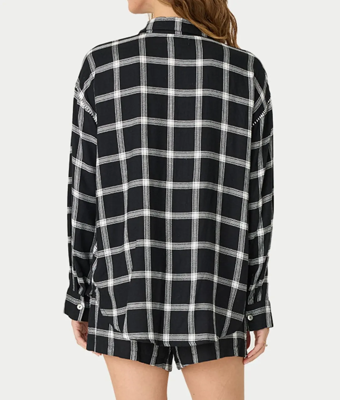 Cozy & Chic Woven Plaid Pajama Shorts Set