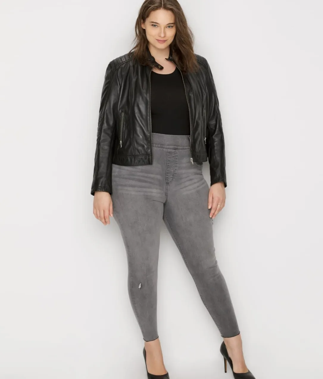 Distressed Denim Leggings