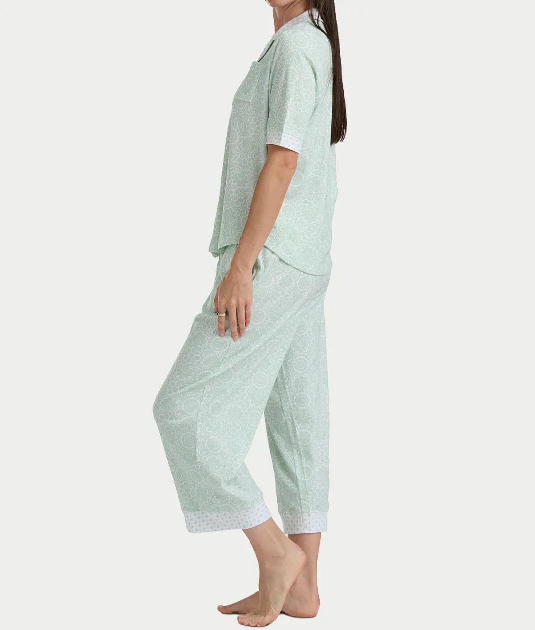 Elbow Sleeve Capri Knit Pajama Set