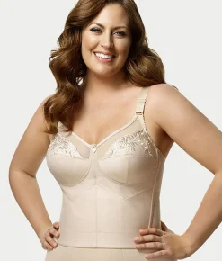 Embroidered Microfiber Longline Wire-Free Bra