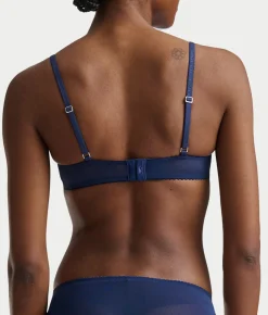 Embroidered Pony Mesh Unlined Demi Bra