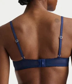 Embroidered Pony Mesh Unlined Demi Bra