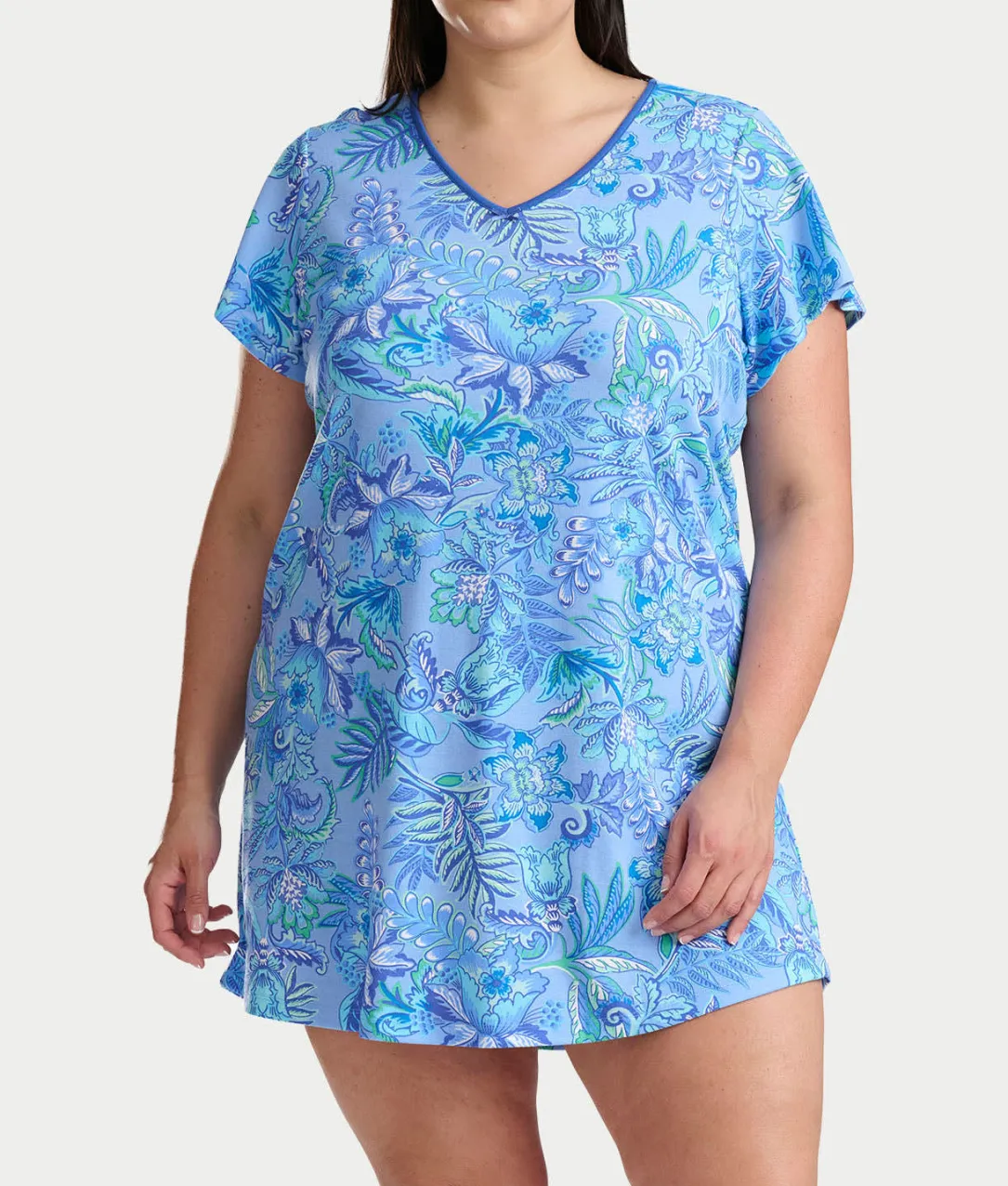 Flutter Sleeve Knit Sleep Shirt
