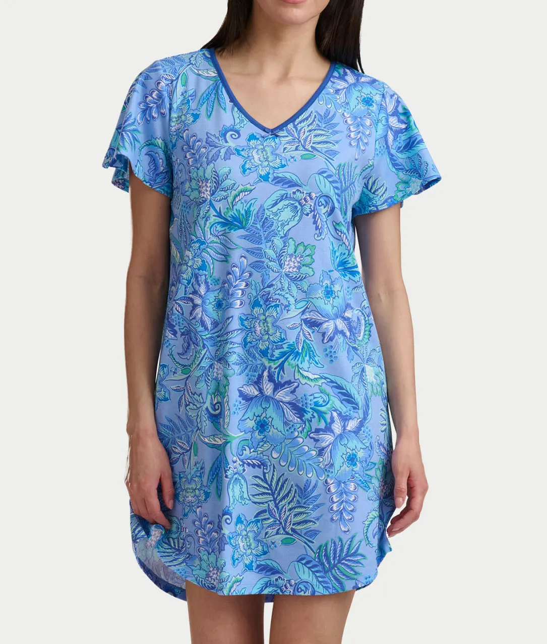 Flutter Sleeve Knit Sleep Shirt