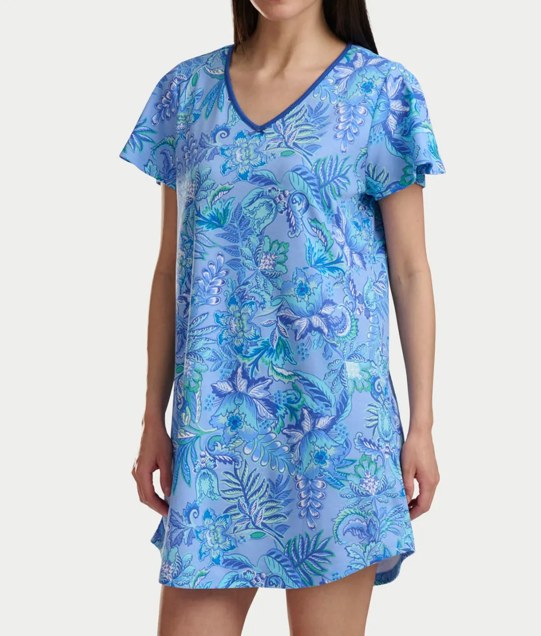 Flutter Sleeve Knit Sleep Shirt