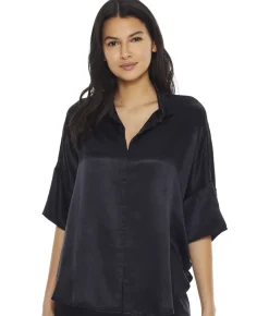 Fran Satin Notch Collar Pajama Top