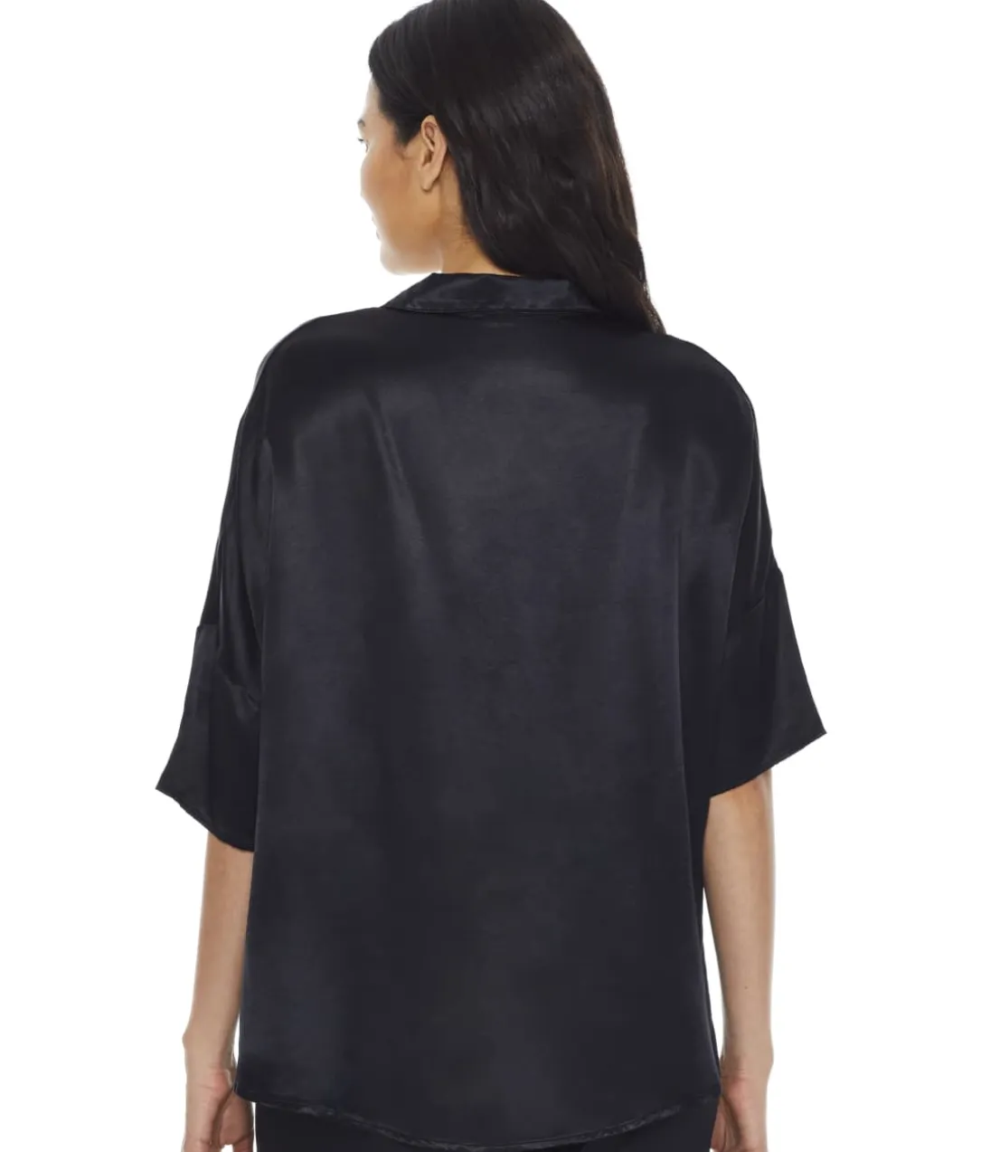 Fran Satin Notch Collar Pajama Top