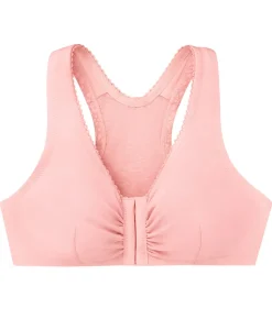 Front-Close Cotton T-Back Wire-Free Comfort Bra