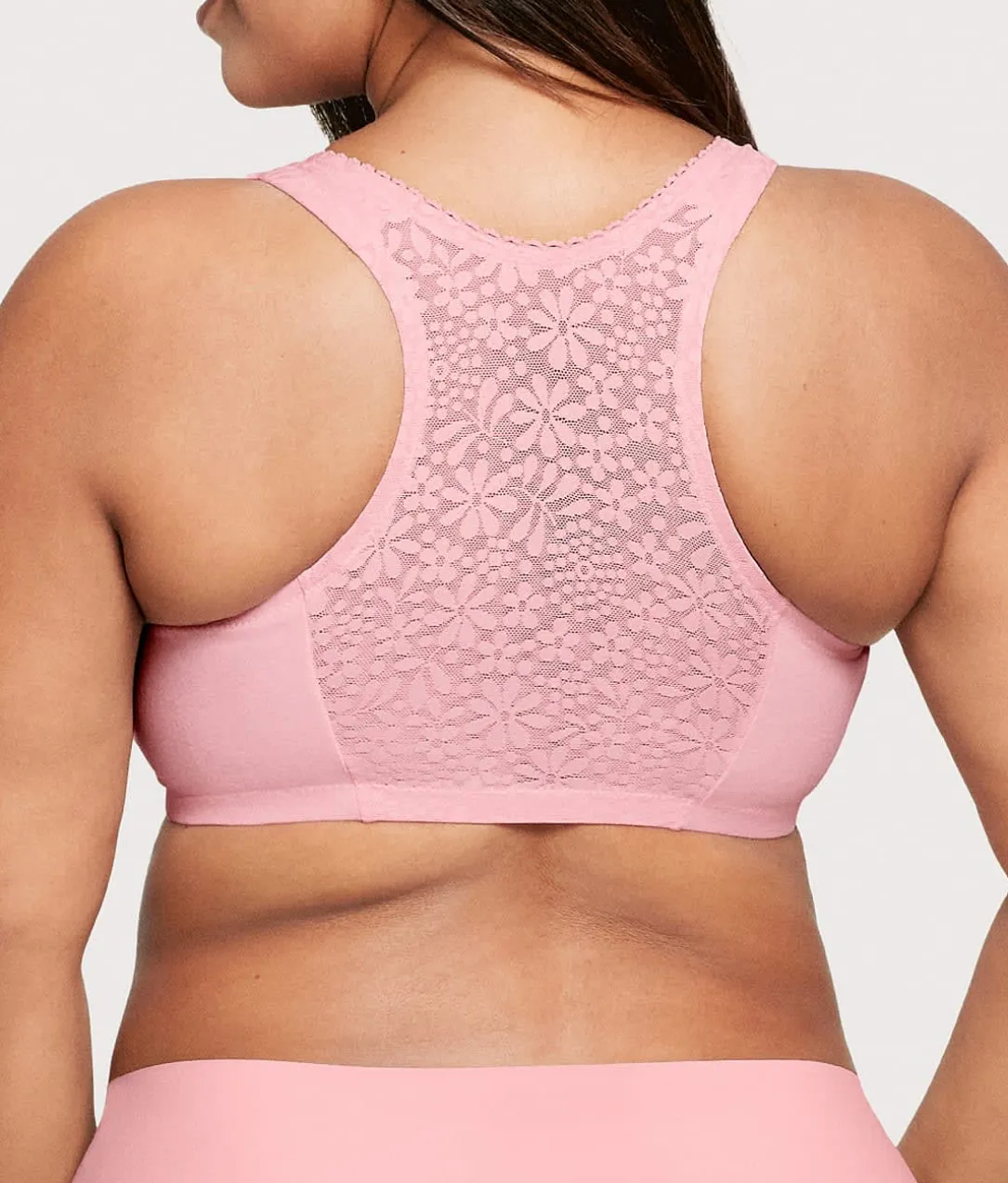 Front-Close Cotton T-Back Wire-Free Comfort Bra