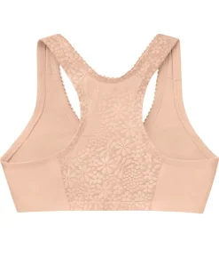 Front-Close Cotton T-Back Wire-Free Comfort Bra