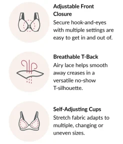 Front-Close Cotton T-Back Wire-Free Comfort Bra
