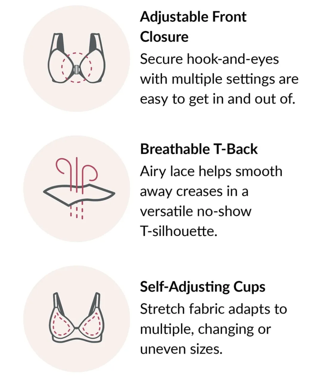 Front-Close Cotton T-Back Wire-Free Comfort Bra