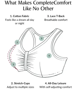 Front-Close Cotton T-Back Wire-Free Comfort Bra