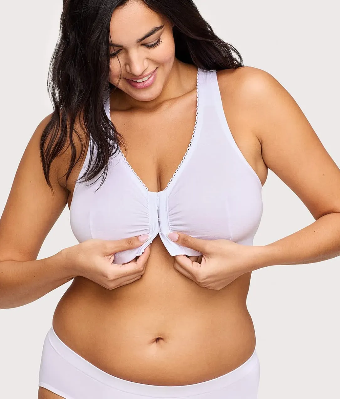 Front-Close Cotton T-Back Wire-Free Comfort Bra