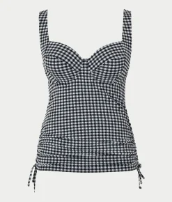 Gingham Iris Underwire Balcony Tankini Top