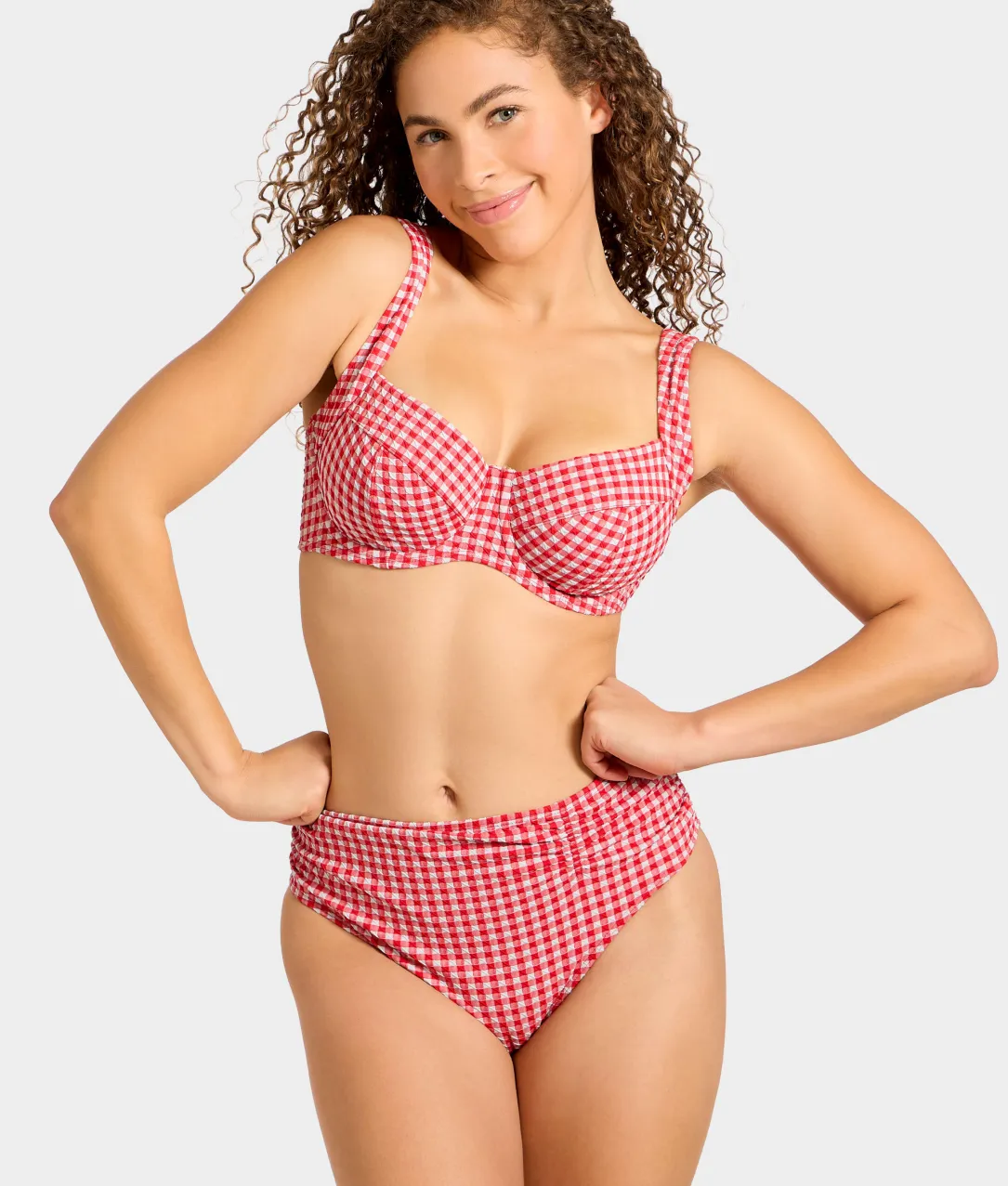 Gingham Olivia Underwire Balcony Bikini Top