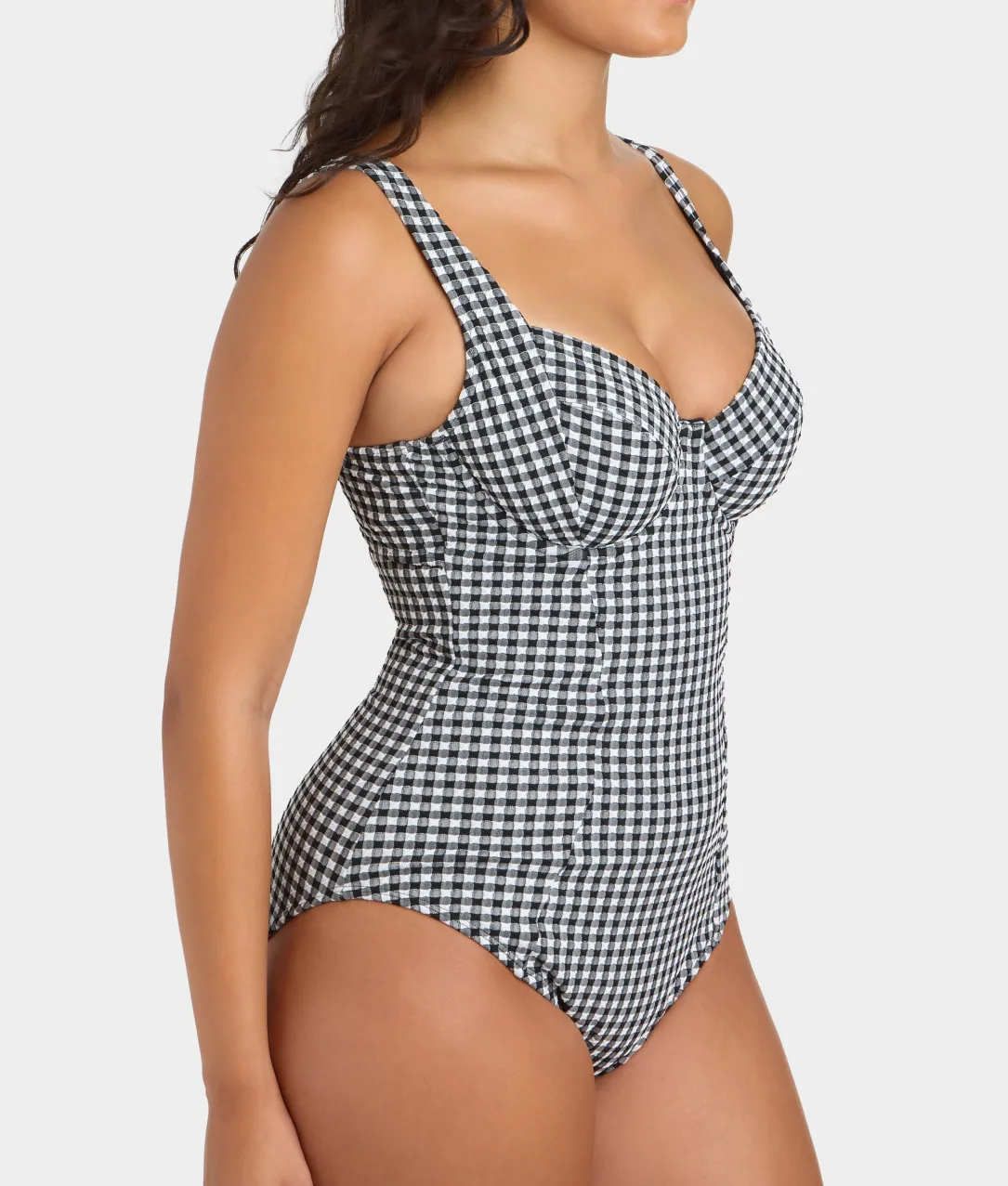 Gingham Paloma Underwire Balcony One-Piece Swimsuit