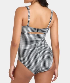 Gingham Paloma Underwire Balcony One-Piece Swimsuit