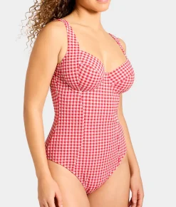 Gingham Paloma Underwire Balcony One-Piece Swimsuit