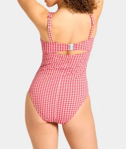 Gingham Paloma Underwire Balcony One-Piece Swimsuit