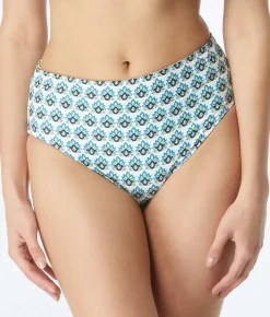 Grecian Tile Verso High-Waist Reversible Bikini Bottom